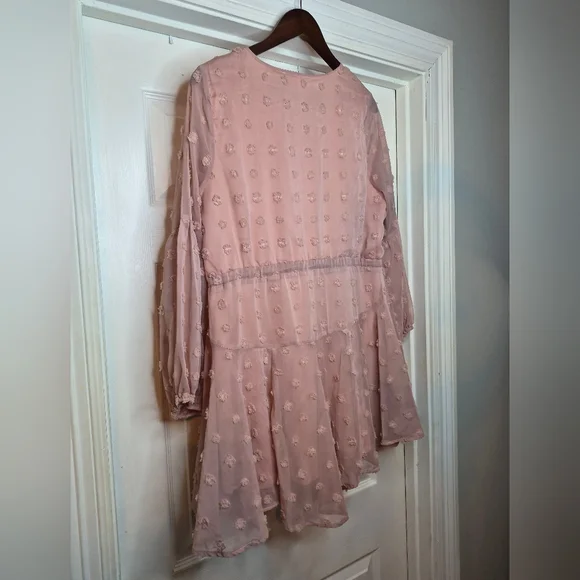 entro Dusty Rose Long Sleeve Dress Size Medium - Picture 6 of 9